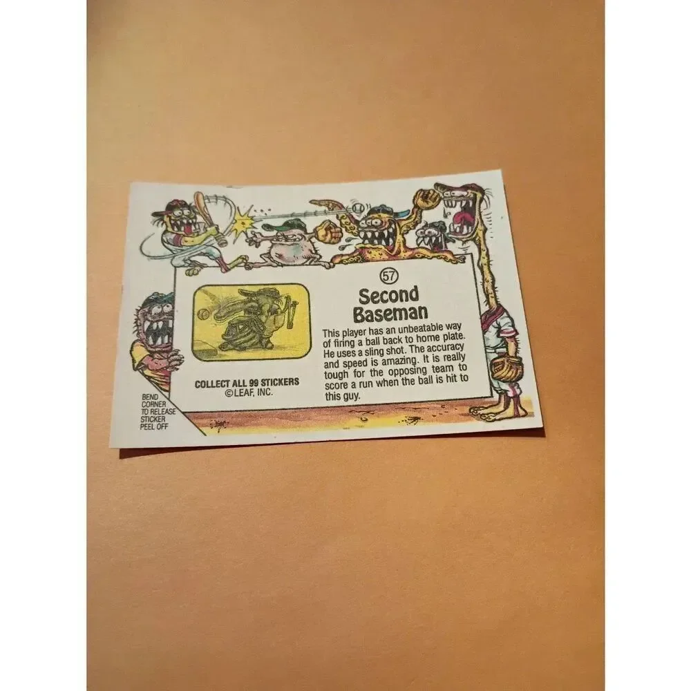 1988 Leaf Awesome All Stars Trading Card 57 Two Bagger 2nd Base Baseball Parody